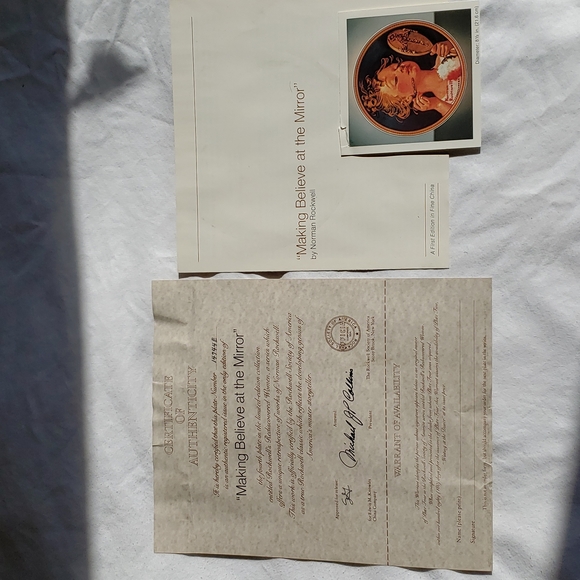 Norman Rockwell Plate, "Making Believe at the Mirror" - Picture 3 of 4